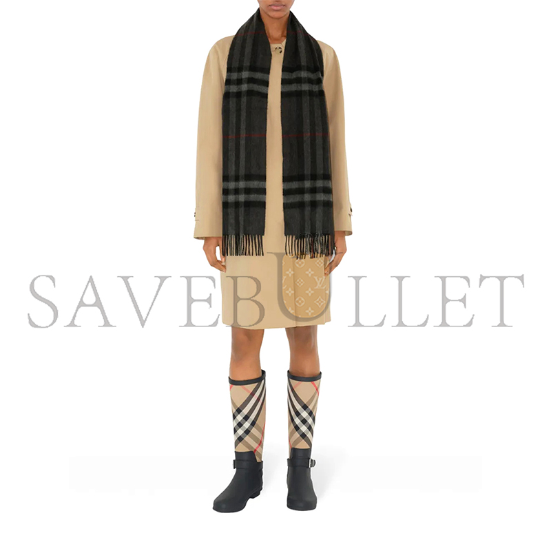 BURBERRY PLAID CASHMERE SCARF 22898544 (168*30cm)